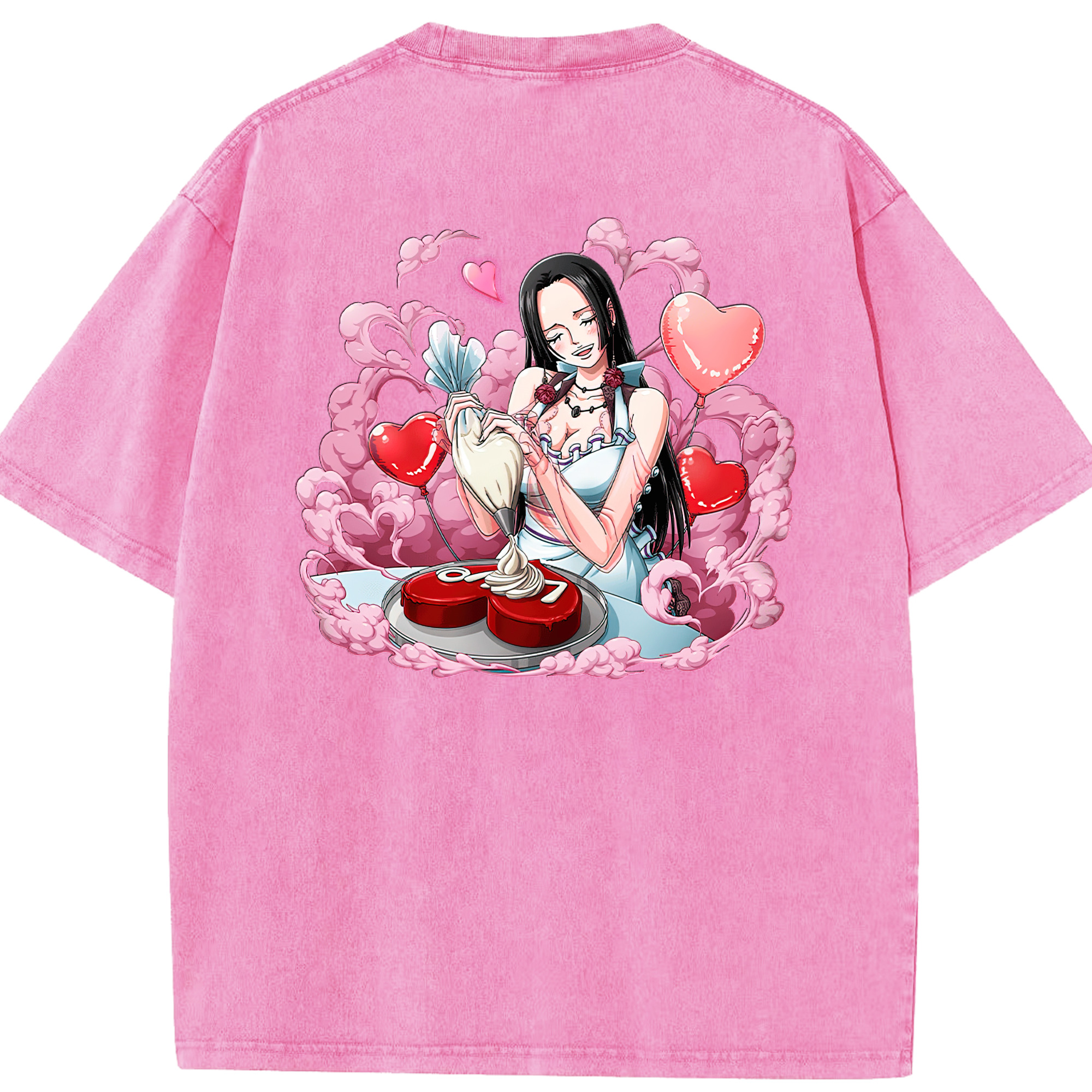 ワンピース ボア・ハンコック ONE PIECE Boa·Hancock 綿100% ヴィンテージ風 半袖Tシャツ（背面プリント）
